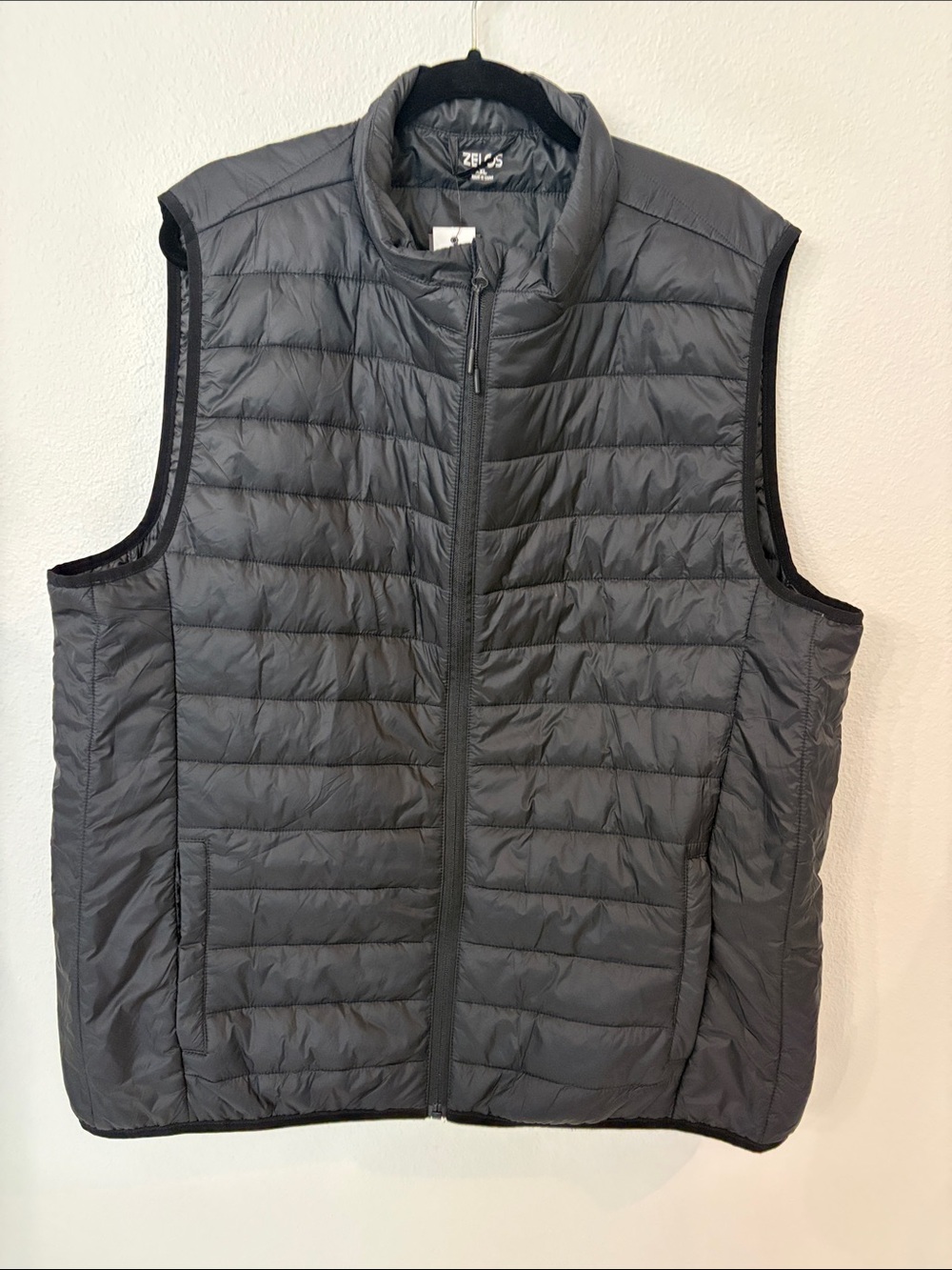 Zelos Men's Packable Puffer Vest Size XXL Black - New With Tags